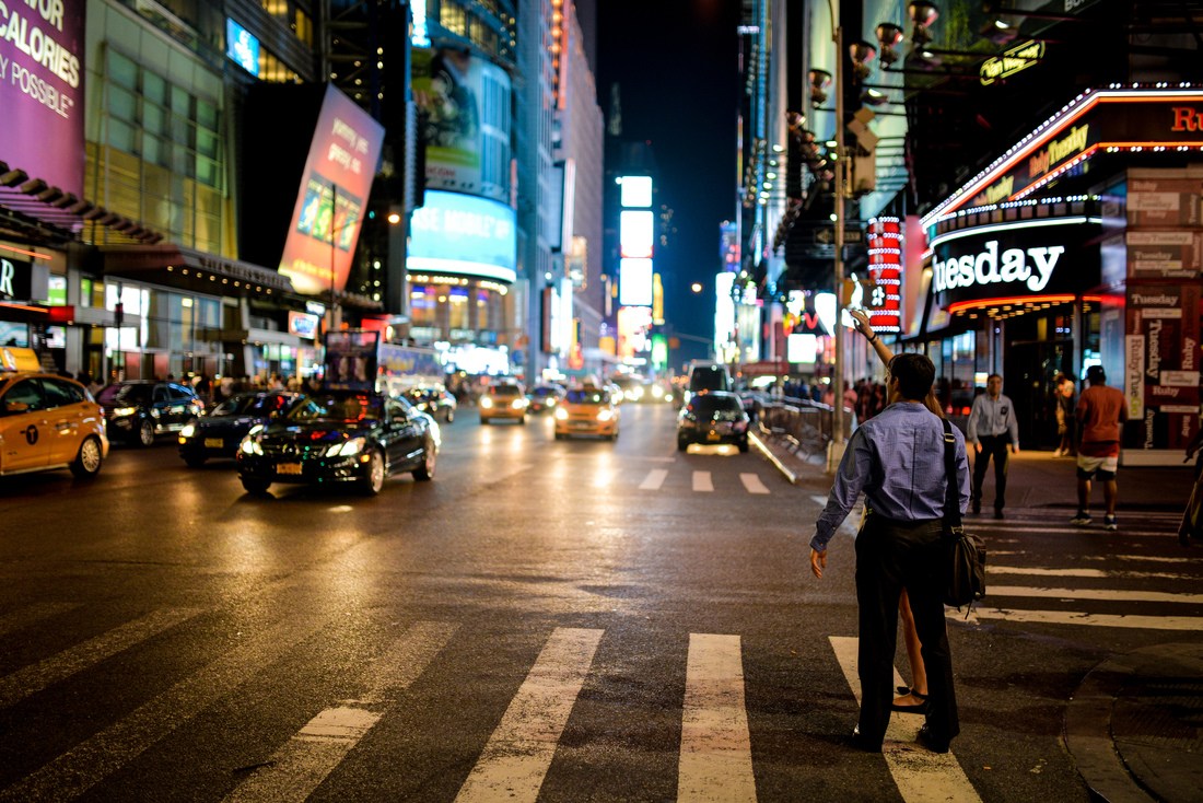 Prendre un taxi à Times Square