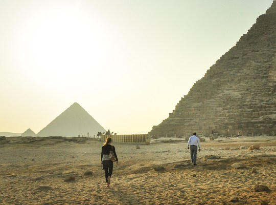 En direction des pyramides egyptiennes