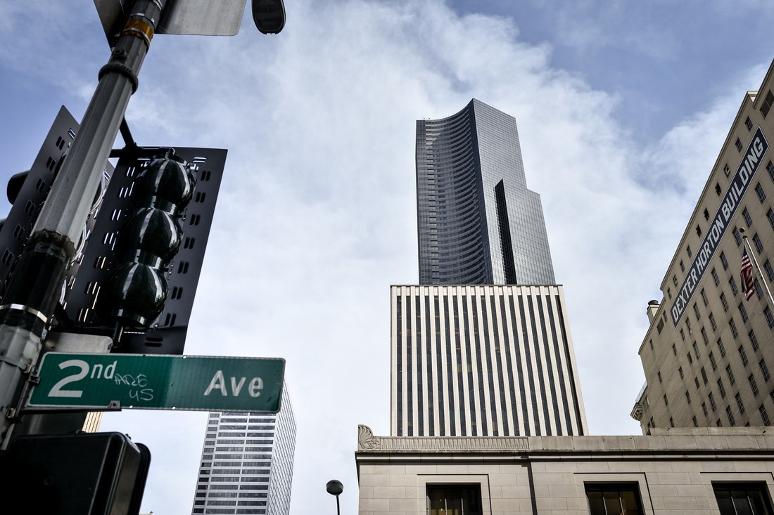 Columbia tower depuis la 2nd avenue Seattle