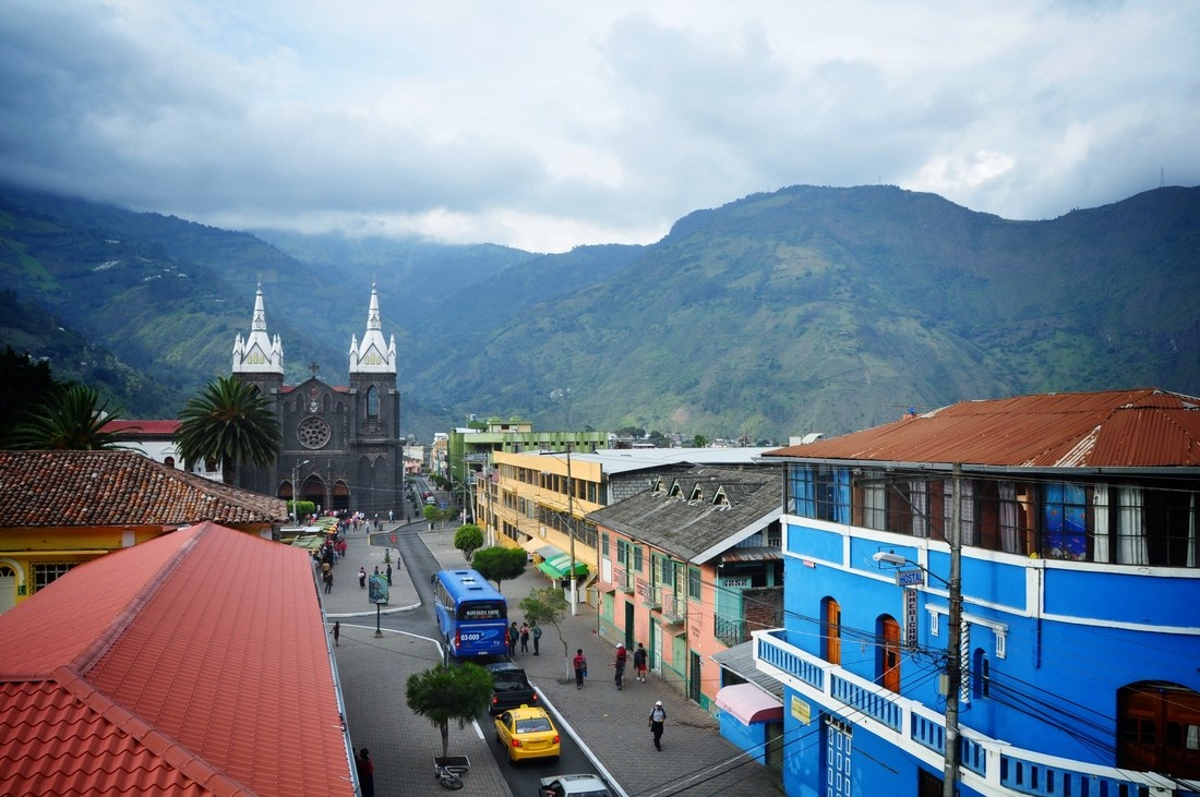 Vue sur la ville de Banos en Equateur
