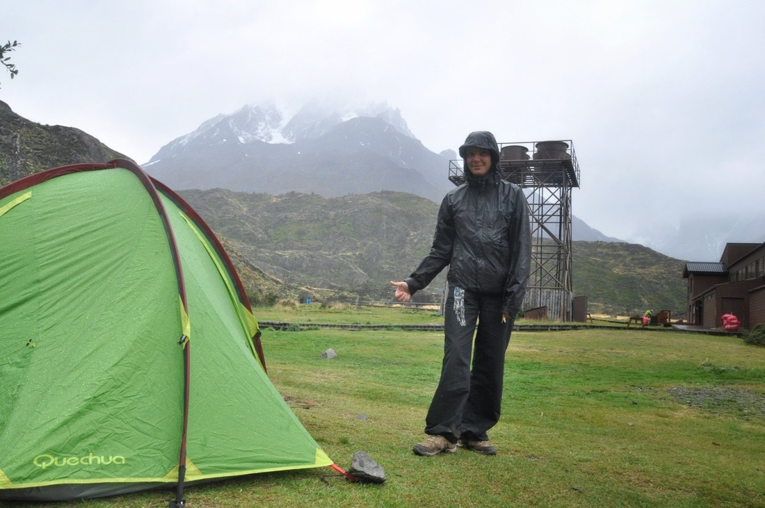 Camping sous la pluie, Torres del Paine