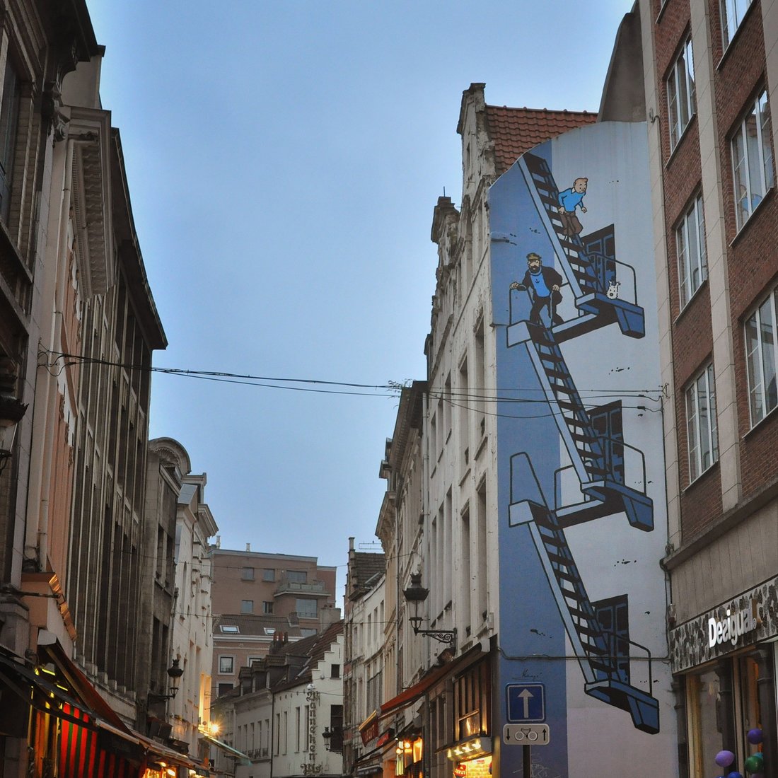 Tintin sur les murs de Bruxelles