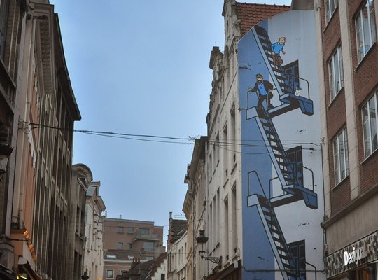 Tintin sur les murs de Bruxelles