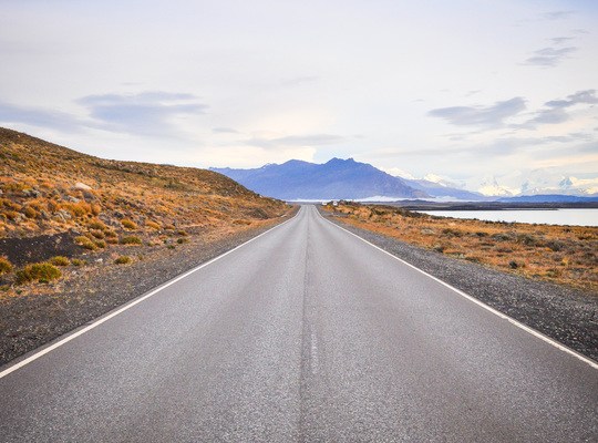 route pour aller au glacier Perito Moreno