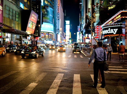 Prendre un taxi à Times Square