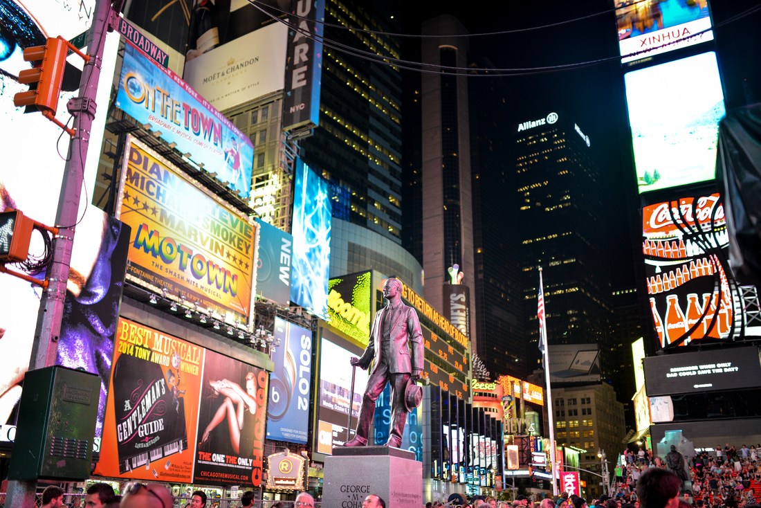 Ecrans lumineux de Times Square