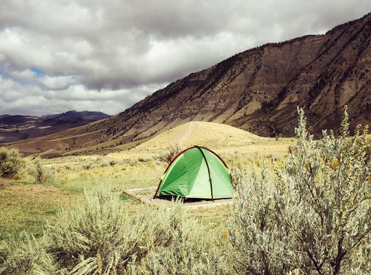 Notre petite tente au Mammoth Campground
