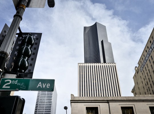 Columbia tower depuis la 2nd avenue Seattle