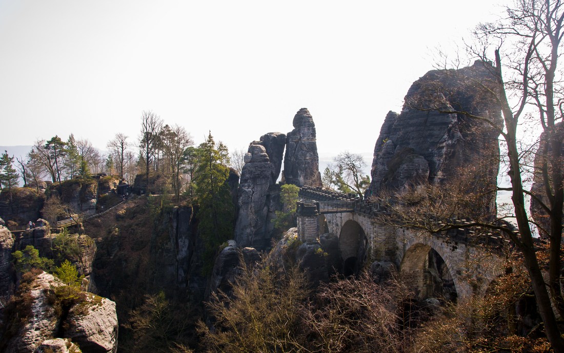 Le pont de Bastei au milieu des formations