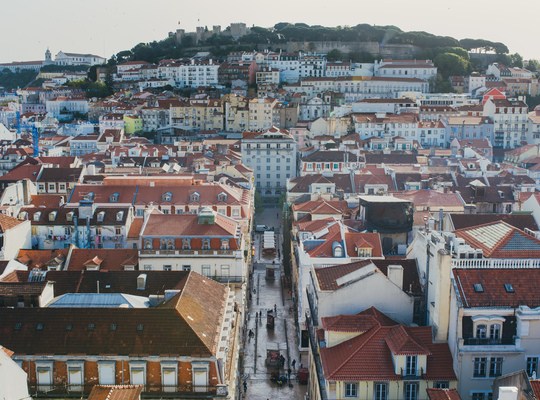 Panoramique sur Lisbonne depuis Elevador de Santa Justa