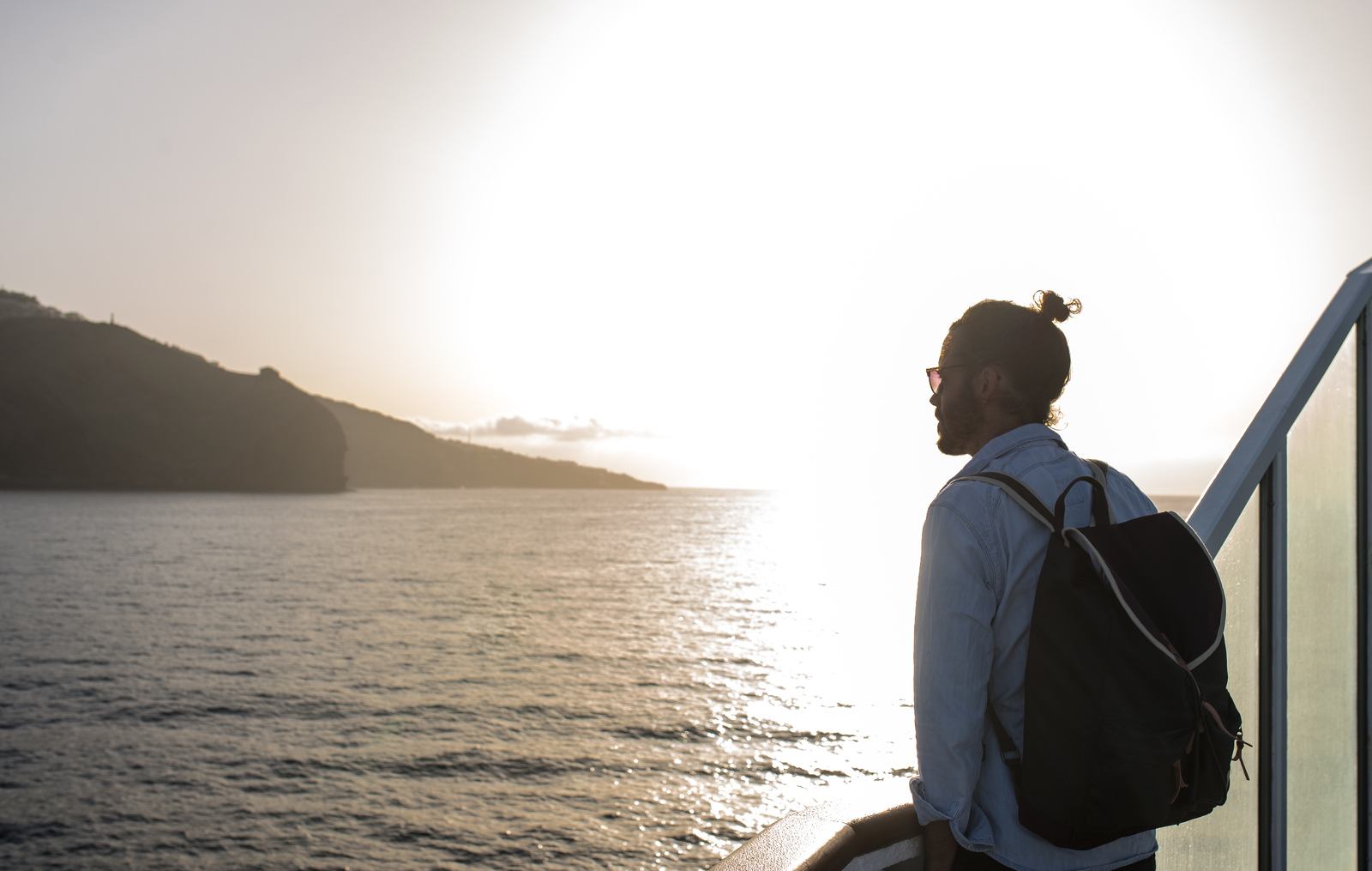 Seb sur le bateau pour Porto Santo 