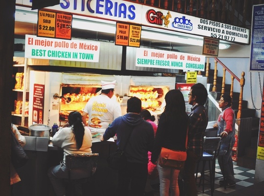 Stand de poulet frit à Mexico City