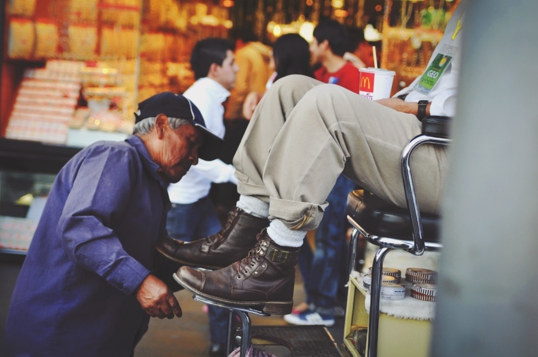 Nettoyeur de souliers à Mexico City