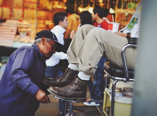 Nettoyeur de souliers à Mexico City
