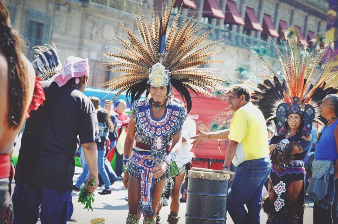 Indien maya dans les rues de Mexico City