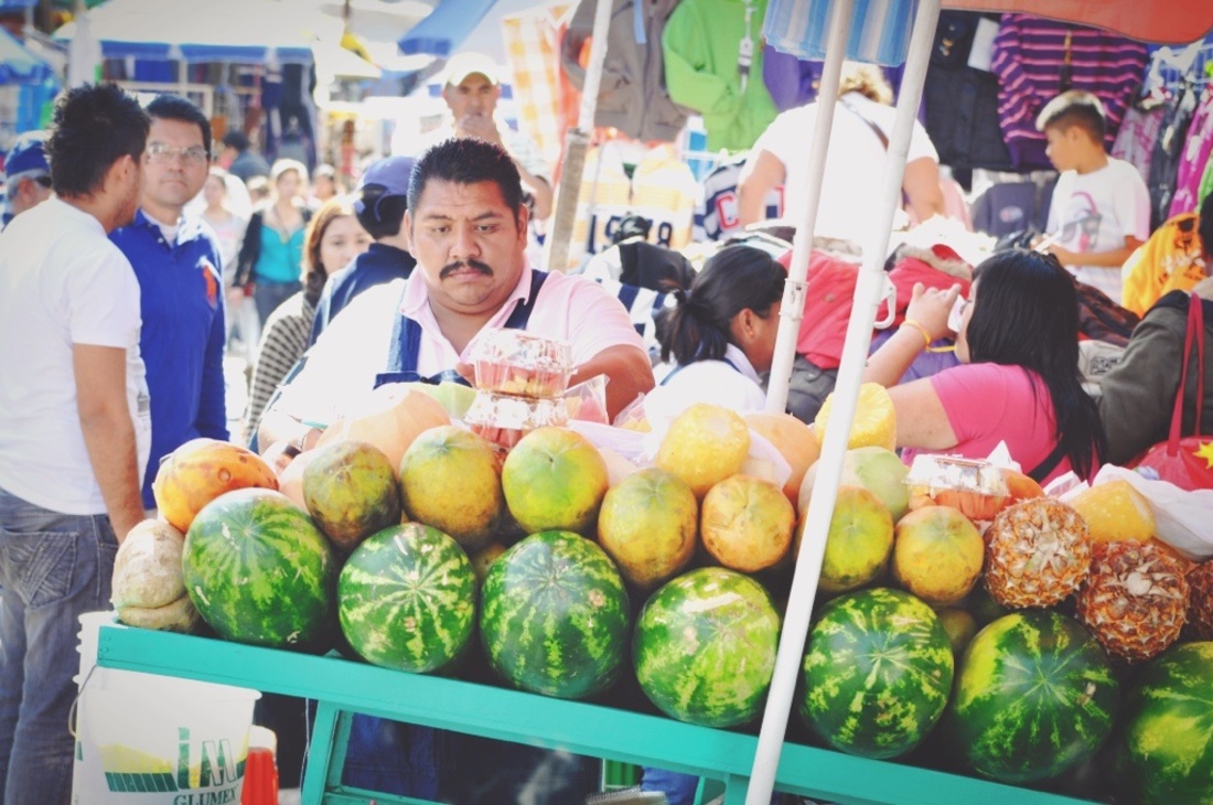 Vendeur de fruit mexicain, Mexico City