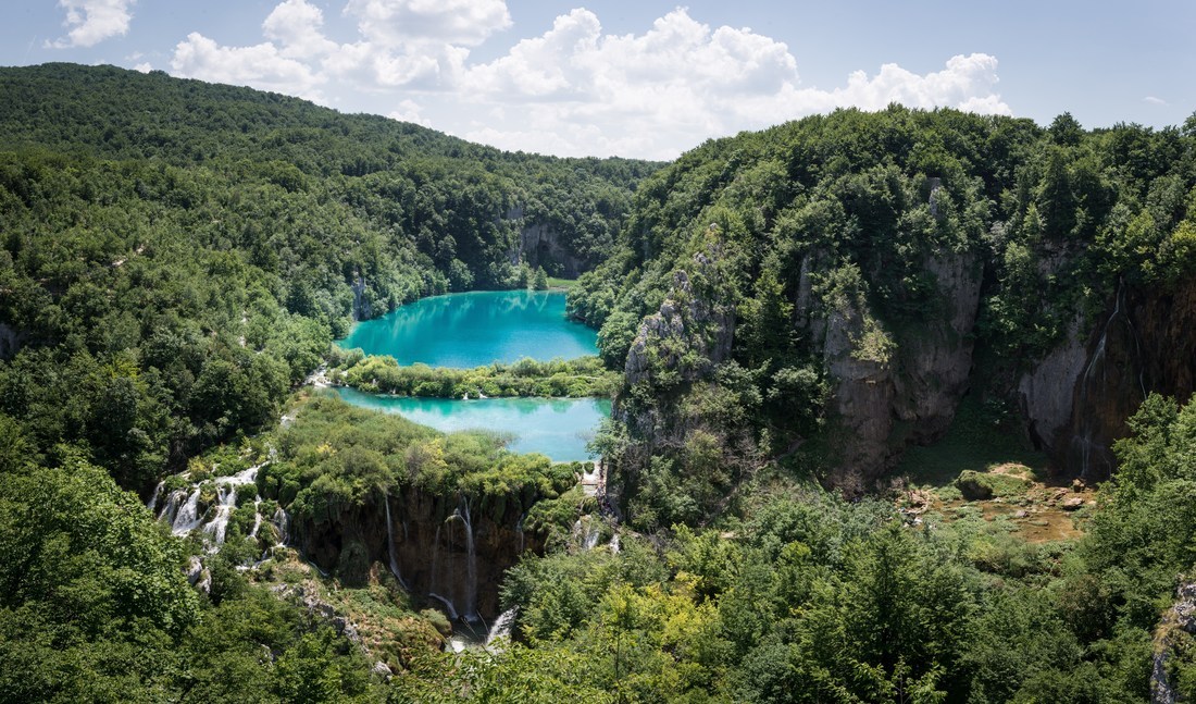 Panorama des lacs de Plitivice en Croatie