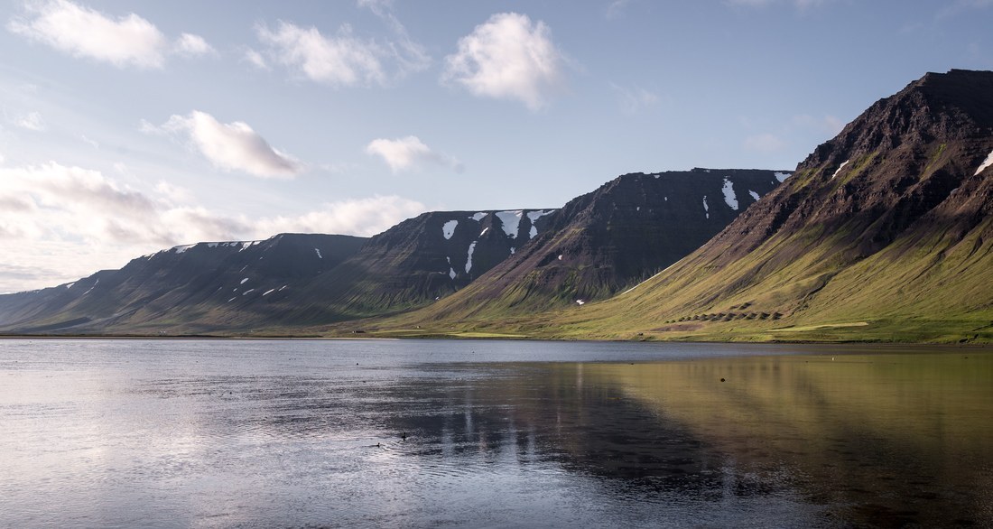 Paysage classique des fjords islandais 