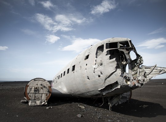 Carcasse de l'avion DC3 en Islande
