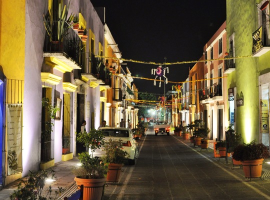 Rues de nuit à Puebla