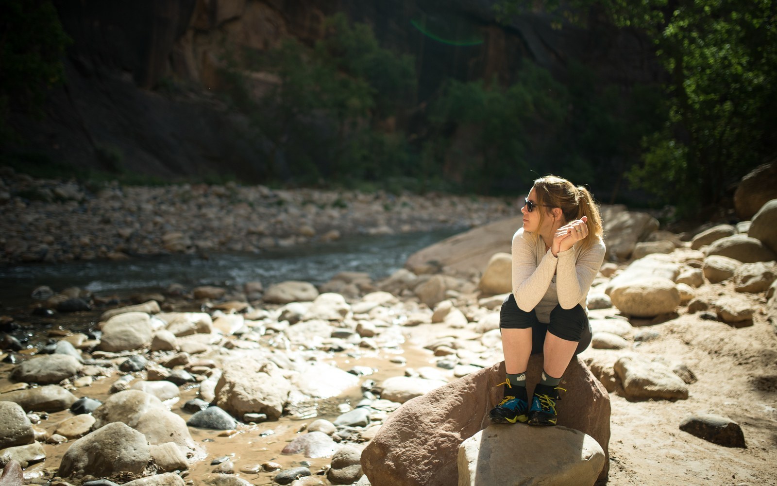 Petite pause pendant notre rando à Zion Petite pause pendant notre rando à Zion