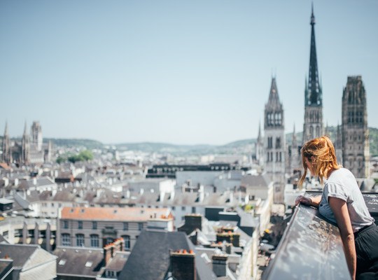 Vue panoramique sur le vieux Rouen 