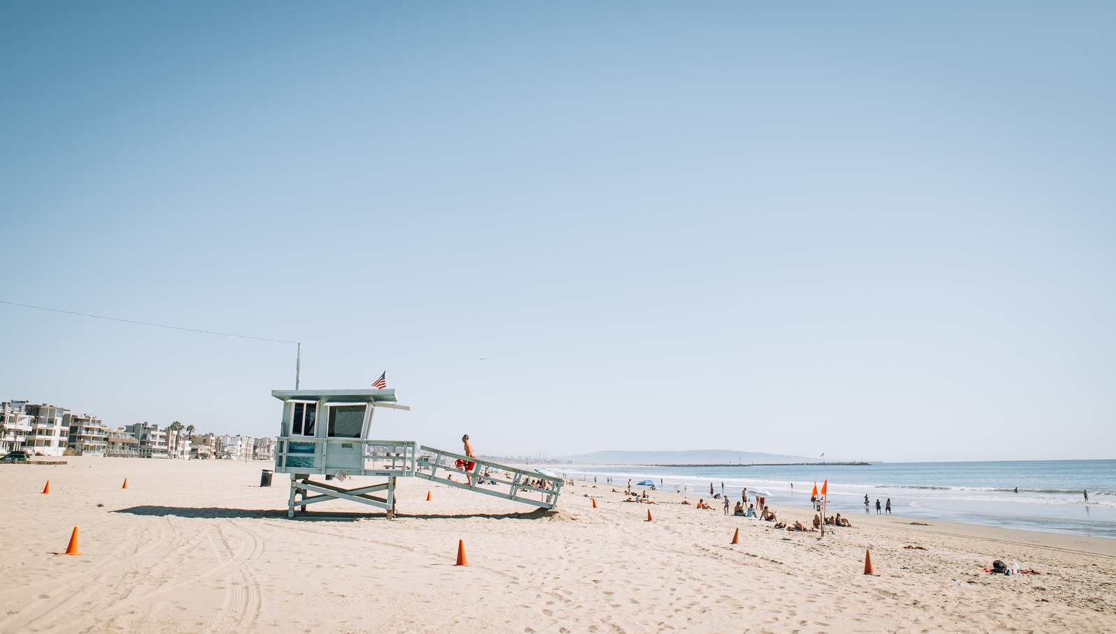 Plage Et Ciel Bleu De Santa Monica Los Angeles Aux Etats Unis