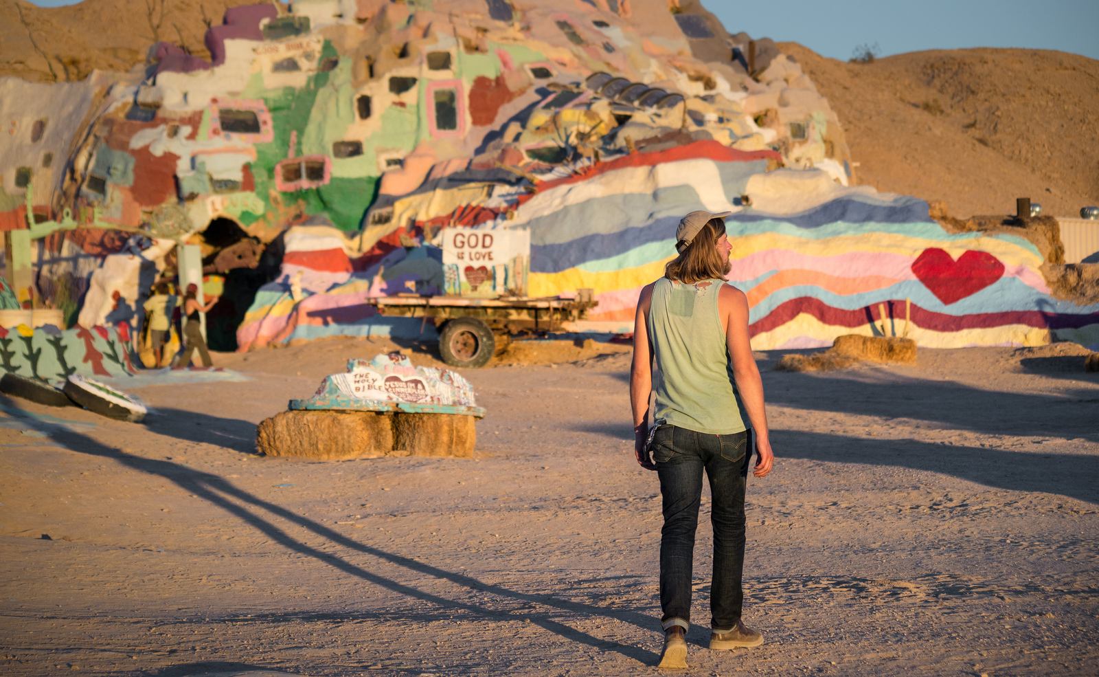 Salvation Mountain au coucher du soleil