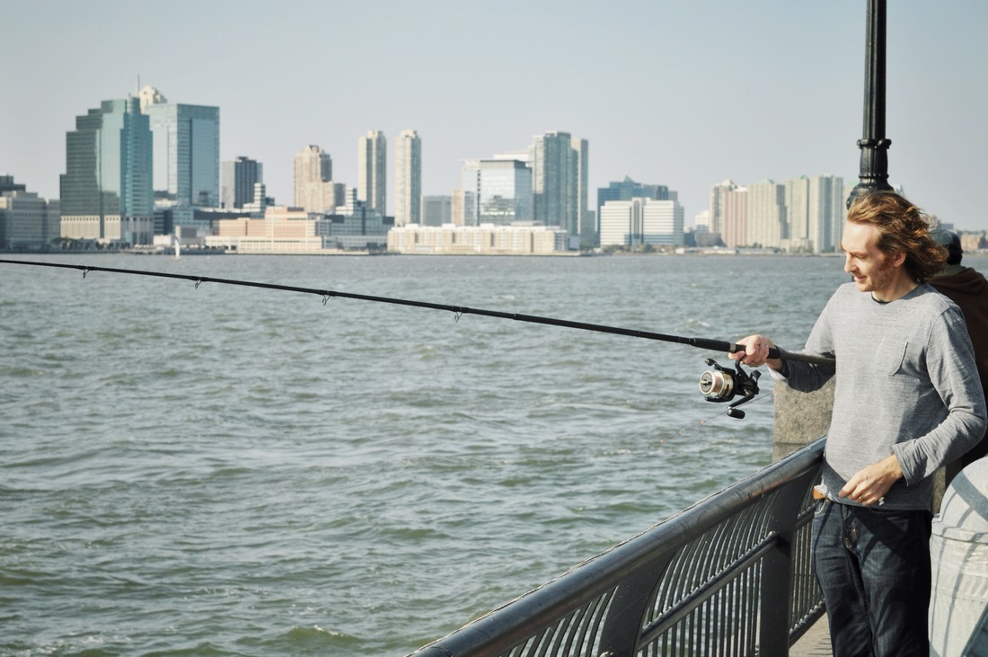 Pêcheur, Hudson River, Manhattan