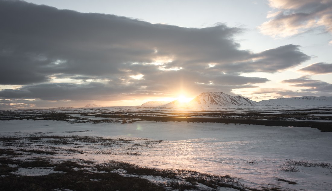Coucher de Soleil, nord Islande