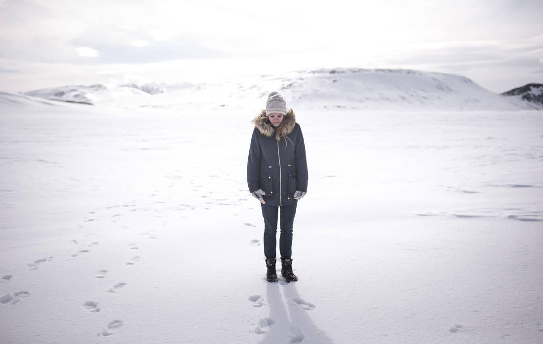 Manue dans la neige, Islande 