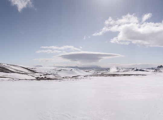 Paysage d'Islande sous la neige 