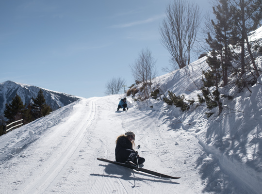 Manue apres une gamelle en ski nordique 