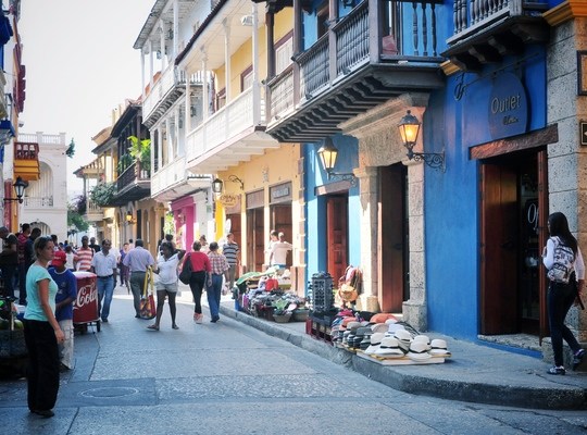 Rue colorée de Carthagène, Colombie