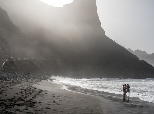 Playa del Roque de las Bodegas en fin de journée 